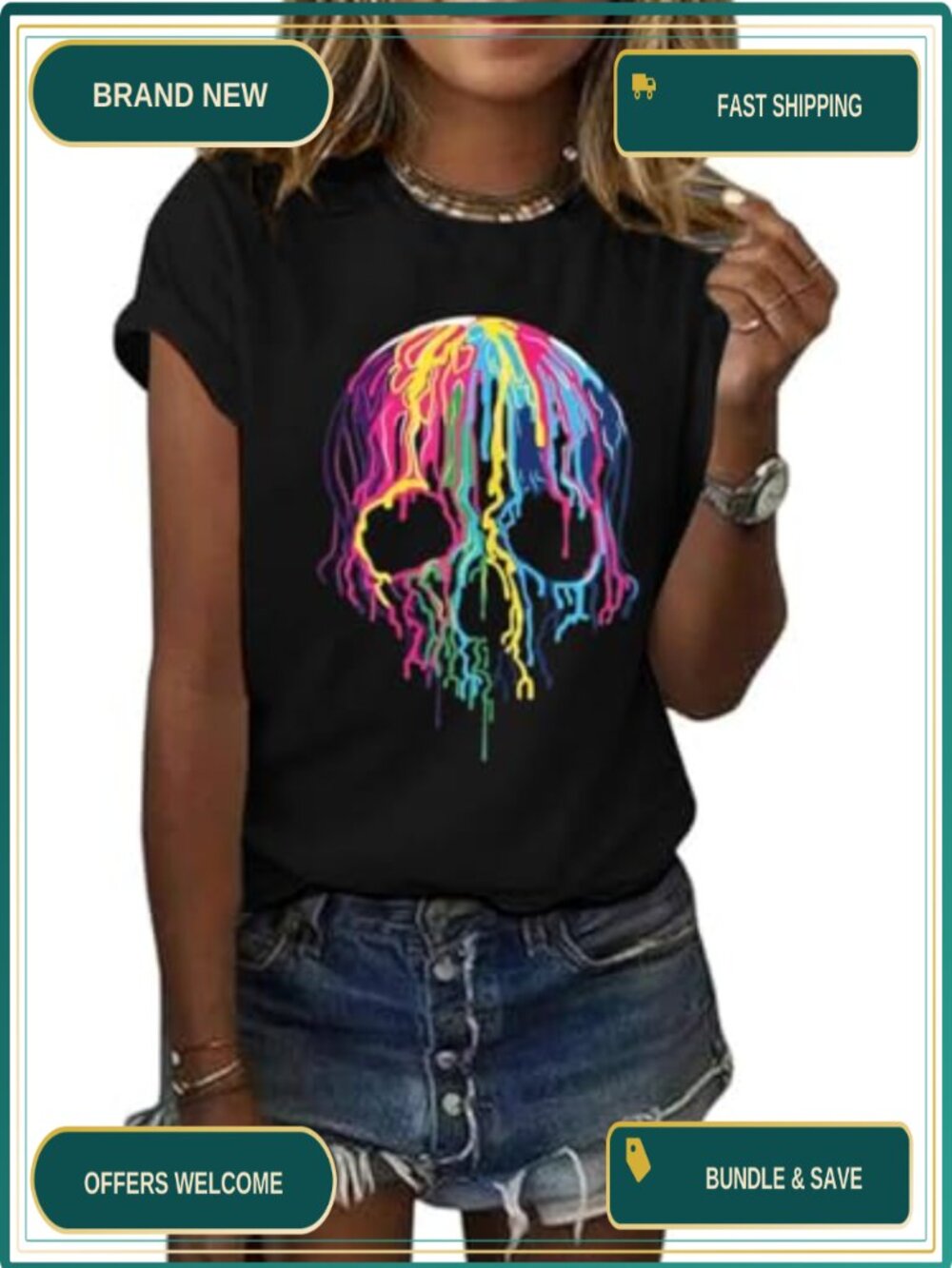 Women's Spooky Season Graphic Tee Fall Halloween Short Sleeve Shirt